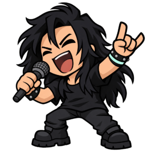 Cantante metalero de dibujo